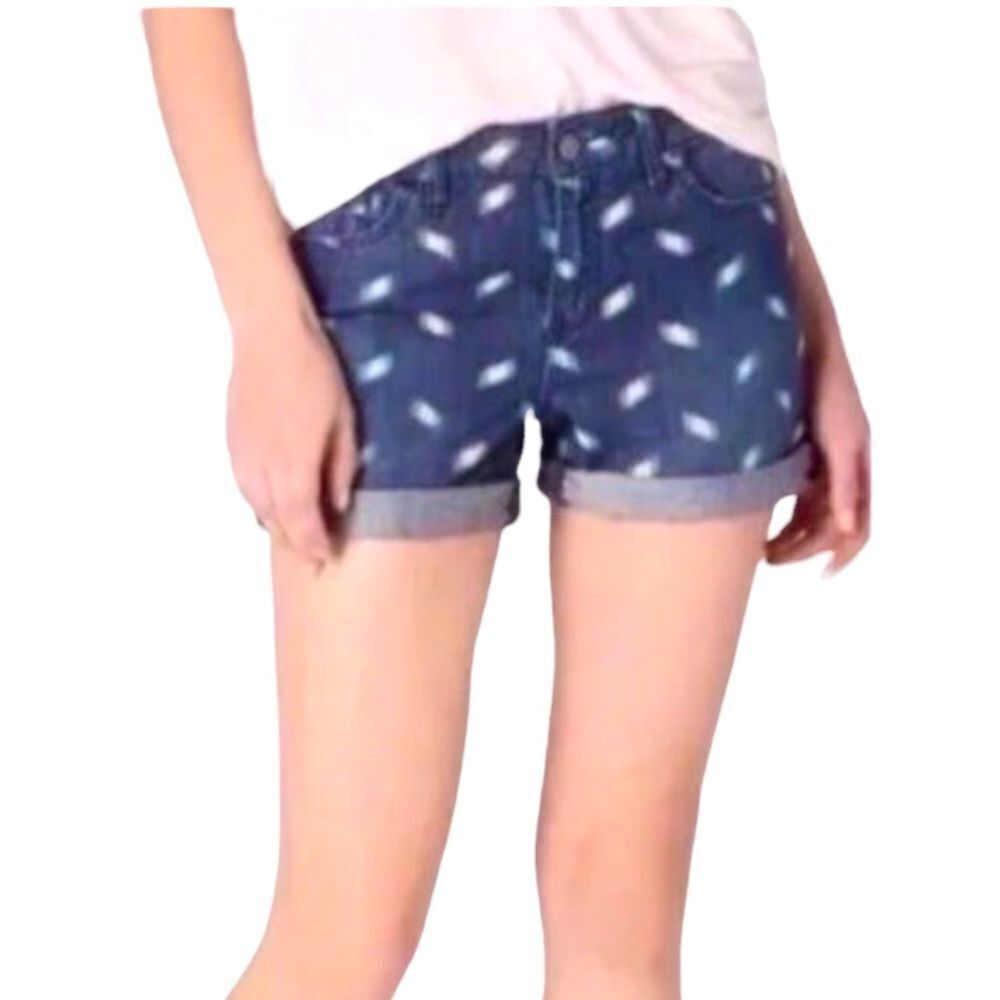 Pilcro and the Letterpress Stet Printed Denim Shorts